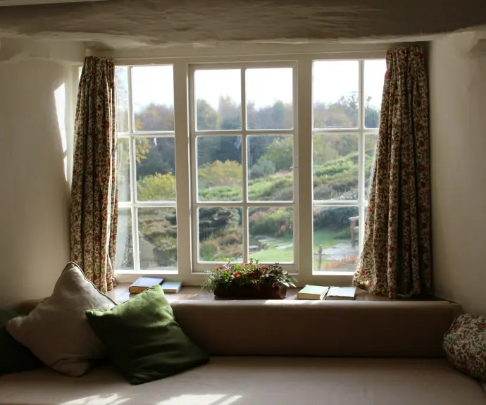 window curtain open wide